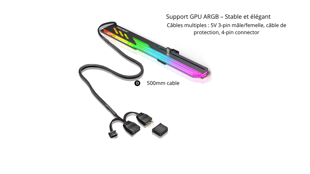 Support de carte graphique ARGB 5V – Refroidissement et maintien stable